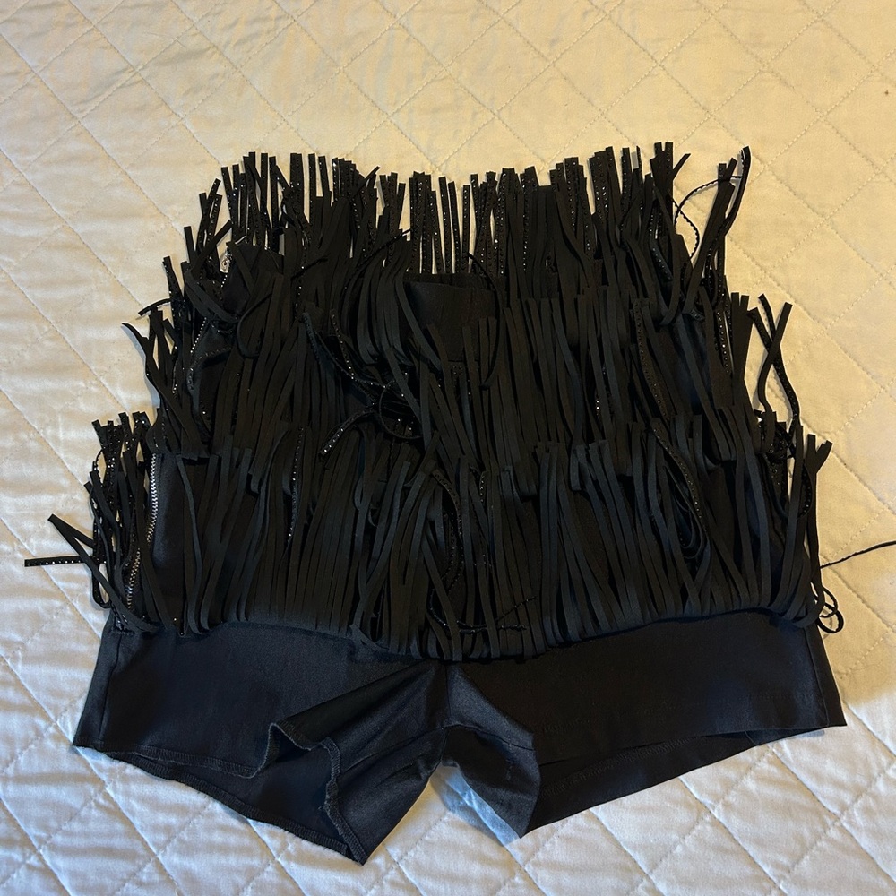 Black Fringe Two-Piece Set - Picture 6 of 13